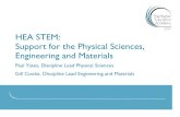 HEA STEM: Support for the Physical Sciences, Engineering and …€¦ · HEA STEM: Support for the Physical Sciences, Engineering and Materials Paul Yates, Discipline Lead Physical