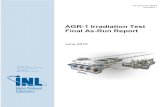 AGR-1 Irradiation Test Final As-Run Report Documents/Year 2012/AGR-1... · 2015. 7. 29. · AGR-1 Irradiation Test Final As-Run Report INL/EXT-10-18097 Revision 1 xiv ACRONYMS AG