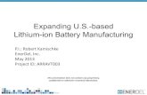 Expanding U.S.-based Lithium-ion Battery Manufacturing · Expanding U.S.-based Lithium-ion Battery Manufacturing Author: Robert Kamischke, Enerdel Subject: 2013 DOE Hydrogen and Fuel