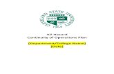 All-Hazard Continuity of Operations Plan [Department ... Template.pdf · A comprehensive Continuity of Operations Plan (COOP) will be implemented at Cleveland State University (CSU)
