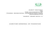 AUDIT REPORT ON THE ACCOUNTS OF TEHSIL MUNICIPAL ... Report TMAs... · audit report on the accounts of tehsil municipal administrations bahawalpur audit year 2016-17 auditor general