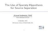 The Use of Sparsity Hypothesis for Source Separation · 2012. 3. 14. · • compressed sensing. 12 ... An example of an underwater communication channel ... Well-posedness of the