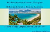 Self-Restoration for Schema Therapists: reducing burnout ......Organisational •Age, gender, personal values, personality traits, self-efficacy •Coping strategies •Excessive workload