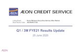 Q1 / 3M FYE21 Results Update - AEON Credit · otherwise) for any loss arising from the use of this document or its contents or otherwise arising in connection with this document.