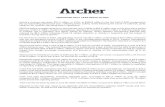 UNAUDITED HALF YEAR RESULTS 2020€¦ · UNAUDITED HALF YEAR RESULTS 2020 Archer’s revenue was down $31.4 million, or 6.8%, to $429.9 million in the first half of 2020 compared