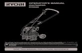 OPERATOR’S MANUAL · OPERATOR’S MANUAL cULTivATOR RY60520 SAvE THiS MANUAL FOR FUTURE REFERENcE Your cultivator has been engineered and manufactured to our high standard for dependability,