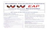 WorldWide ElectroActive Polymers EAP€¦ · processing, polymer thin film coating, compliant electrode materials, 3D printing, multilayer stacking, soft polymer actuator design and