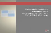 Effectiveness of Permanent Housing Program FY 2012 Report · fiscal year (FY) 2012, for awards made in FY 2011. The information presented in this report summarizes the results from