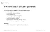 6105N Windows Server og datanettwindowsnett.no/leksjoner/L02/2a Introduksjon til... · – Windows Web Server 2008 – Windows Storage Server 2008 – Windows Small Business Server
