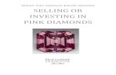 before SELLING OR INVESTING IN PINK DIAMONDS · 2019. 8. 14. · Diamonds I buy for stock take a year or two to sell. I predict selling will be the biggest issue over the next few