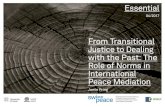 From Transitional Justice to Dealing with the Past: The ... · transitional justice – influence international mediation processes. The work of swisspeace in the framework of this