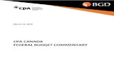 CPA CANADA FEDERAL BUDGET COMMENTARY - BGD Group · reference portfolio, and it was the reference portfolio being sold, the gain was not “derived” from another portfolio — the