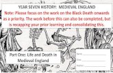 YEAR SEVEN HISTORY: MEDIEVAL ENGLAND Note: Please focus … · Medieval England. Lesson 1 Title: Life in Cessville Key Knowledge Success Outcomes Towards • What different jobs and