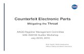 Counterfeit Electronic Parts of... · Counterfeit Electronic Parts Mitigating the Threat AAQG Registrar Management Committee ... – Devices which have been refurbished, but represented