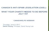CANADA’S ANTI-SPAM LEGISLATION (CASL): WHAT YOUR CHARITY ... · CASL compliance program • Serves as a key guideline and reference for staff training and ongoing compliance activity