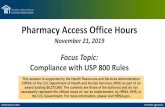 November 21, 2019 Pharmacy Access Office Hours …Pharmacy Access Office Hours Pharmacy Access Office Hours November 21, 2019 Focus Topic: Compliance with USP 800 Rules This session
