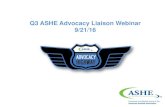 Q3 ASHE Advocacy Liaison Webinar 9/21/16...•First Draft Report Posting Date: 2/25/2016 •Public Comment Closing Date: 5/16/2016 •Second Draft Report Posting Date:1/16/2017 •NITMAM