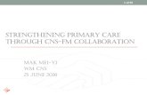 STRENGTHENING PRIMARY CARE THROUGH CNS FM Review CNS level of care model PC 20% Nurses grade mix in