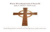 First Presbyterian Church July 1, 2018 10:00 a.m.10:00 a.m. · 2019. 3. 26. · First Presbyterian Church July 1, 2018 First Presbyterian Church July 1, 2018 10:00 a.m.10:00 a.m.