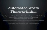 Automated Worm Fingerprinting - UCF Computer Scienceczou/CAP6133/AutomatedWormFingerprinting.pdf · Automated Worm Fingerprinting Paper By: Sumeet Singh, Cristian Estan, George Varghese