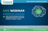 LIVE WEBINAR by step... · LIVE WEBINAR. STEP BY STEP APPROACH FOR THE IMPLEMENTATION OF THE MODEL, CHEMICAL LEASING TOOLKIT . CHEMICAL LEASING: 7 May. 2020. Vojislavka. Šatrić,