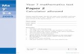 Ma YEAR Paper 2 - Emaths · Y7 MathsTest_P2_265497.qxp Author: Mac 39 Created Date: 20060221140503Z ...