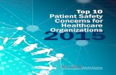 Top 10 Patient Safety Concerns for Healthcare 2015 · and use it to guide their own discussions about patient safety and improvement initiatives. We will continue to publish our top