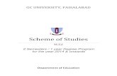 GC UNIVERSITY, FAISALABAD · 2017. 11. 27. · Scheme of Studies M.Ed 1 Year 3 GC University, Faisalabad Course Outline MED-601 Philosophy of Education Objectives After completion