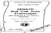SENATE Roll Call Vote Transcripts - Washingtonleg.wa.gov/LIC/Documents/Historical/Roll Call Transcripts/Senate/19… · Dangerous wastes Hazardous waste program 33(Items 6,7) 60(Item