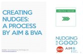 CREATING NUDGES: A PROCESS BY AIM & BVA...Nudge on the Matrix (you can display it on a wall) to summarize the discussion and the group’s opinion • Repeat the exercise for each