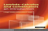 This page intentionally left blankdjo/files/Lambda-Calculus and Combinators… · Lambda-Calculus and Combinators, an Introduction Combinatory logic and λ-calculus were originally