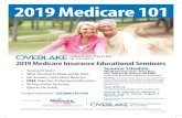 2019 Medicare 101...2019 Medicare Insurance Educational Seminars 2019 Medicare 101 For More Information: Call (888) 752-5198 PCF12/18-122645 …
