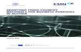 ADMITTING THIRD-COUNTRY NATIONALS FOR BUSINESS … · 2017. 1. 4. · EMN Focussed Study 2014 Admitting third-country nationals for business purposes Page 2 of 53 of labour with the