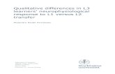 Qualitative differences in L3 learners' neurophysiological response to L1 versus L2 ...1037699/FULLTEXT01.pdf · 2016. 10. 17. · Recent literature has shown that there are differences
