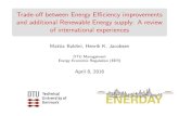 Trade-off between Energy Efficiency improvements and ... · Energy savings Implies the reduction of nal energy consumption, through energy e ciency improvements or behavioral change