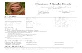 Marissa Nicole Koch Resume - theatretampabay.orgtheatretampabay.org/.../uploads/2016/10/Marissa-Nicole-Koch-Resu… · Vocal Range: Mezzo-Soprano Sweet Charity Charity Valentine Green