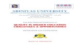 SRINIVAS INSTITUTE OF MANAGEMENT STUDIES · City Campus, Pandeshwar, Mangalore – 575 001 Karnataka State, India Two Days National Conference on QUALITY IN HIGHER EDUCATION CHALLENGES