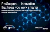 ProSupport … innovation that helps you work smarter · •24x7 predictive wellness monitoring and notification for high availability •Proactive case creation and quicker uptime