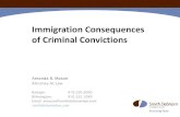 Immigration Consequences of Criminal Convictions · Classification of Crimes •Very difficult to lump all crimes into neat categories. •Generally one must review the actual statute