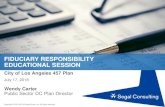 FIDUCIARY RESPONSIBILITY EDUCATIONAL SESSION · Connecticut Conference of Municipalities (CCM), October 2015 “Strategies to Prevent (or Slow) DC Plan Leakage - The Current State