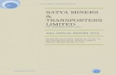 SATYA MINERS TRANSPORTERS SATYA MINERS & TRANSPORTERS LIMITED Annual Report 2014-2015 2015 4 SATYA MINERS