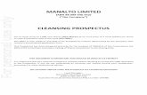 [ABN 88 098 640 352] (“the Company”) For personal use only - ASX · 2015. 12. 3. · MANALTO LIMITED [ABN 88 098 640 352] (“the Company”) CLEANSING PROSPECTUS. For an issue