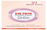 ESE 2020 Pre Online Test Series Schedule - Thinkexam.com · 5 Subject-wise Test -5 Structural Analysis 38 76 45 min 1/3 marks 7 Subject-wise Test -7 Hydrology & Water Resource Engineering