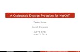 A Coalgebraic Decision Procedure for NetKAT · Pyretic [Monsanto & al., NSDI 13] VeriFlow [Khurshid & al., NSDI 13] Participatory networking [Ferguson & al., SIGCOMM 13] Maple [Voellmy
