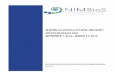 NIMBioS EVALUATION REPORT · NIMBioS EVALUATION REPORT REPORTING PERIOD NINE SEPTEMBER 1, 2016 – MARCH 31, 2017 National Institute for Mathematical and Biological Synthesis