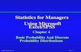 Statistics for Managers Using Microsoft Excel/SPSS...Feb 04, 2016  · © 1999 Prentice-Hall, Inc. Chap. 4 - 1 Statistics for Managers Using Microsoft Excel/SPSS Chapter 4 Basic Probability