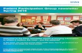 Patient Participation Group newsletter Spring 2016 · 2016. 5. 5. · Patient Participation Group newsletter Spring 2016 Welcome to the PPG newsletter aimed at bringing information