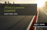 501(r) Lessons Learned - Great Lakes · PowerPoint Presentation Author: Kelly Turner Created Date: 9/22/2016 1:52:20 PM ...