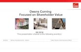 Owens Corning Focused on Shareholder Values21.q4cdn.com/855213745/files/doc_presentations/Q3... · 9/23/16 Zelman Housing Summit –Boston Mike Thaman, Chief Executive Officer. This