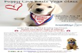 Puppy Love Basic Yoga Class - Constant Contact · Basic Yoga Class! Leader Dog handlers accompanied by their dogs will join us in the practice room during class. The puppies will